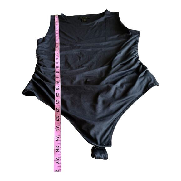 House of Harlow 1960 Black Sleeveless Ruched Bodysuit Size L Large - Picture 7 of 8